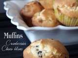 Muffins cranberries chocolat blanc