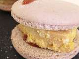 Macarons methode christophe felder, au foie gras et confit de vin rouge