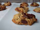 Cookies amandes / chocolat au son d'avoine - Healthy cookies - avec de la purée d'amande