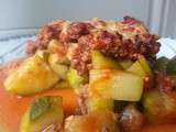 Gratin courgettes/boeuf au basilic