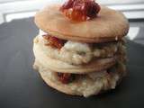 Millefeuilles aubergines/chevre/tomates sechees