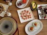 Apéro : boudin blanc poêlé au tarama, toasts au pesto de tomates