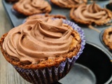 Brownie individuel en format cupcake, ganache montée au chocolat