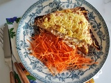 Croque monsieur aux restes de viande, effiloché