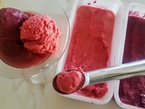 Sorbets aux framboises et myrtilles sans sorbetière