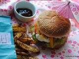 Burger tomate-mozza-poivron et Potatoes maison