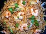 Wok de crevettes et choux chinois