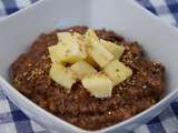 Porridge poire chocolat