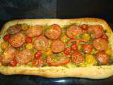 Pizza multicolore aux tomates et au pesto des anges