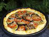 Tarte aux aubergines, tomates et pesto