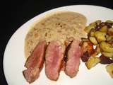 Magret de canard sauce poivre vert