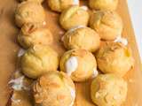 Choux à la chantilly, clémentines et amandes grillées