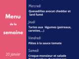 Menu de la semaine du 20 Janvier #09