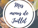 Menus du mois de juillet