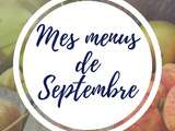 Menus du mois de septembre