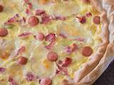 Quiche aux poireaux, jambon et mozzarella