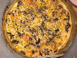 Quiche d’automne aux champignons, lardons et cheddar