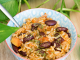 Riz tomaté épicé aux haricots rouge (Végan)