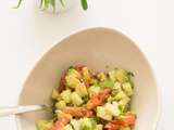 Salade de tomates, courgette et avocat