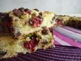 Blondies framboises pistaches et chocolat