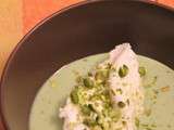 Ile flottante toute verte : thé matcha et pistache