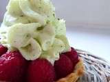 Tartelettes framboises et chantilly au basilic