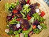 Salade compose aux foies de volaille