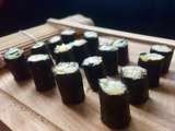 Makis de courgettes au gingembre, riz et lentilles corail