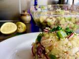 Salade de pommes de terre, quinoa, poivron, pommes