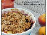 Crumble sans gluten Abricot – Pêche – Cerise – Noisette