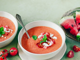 Gaspacho de tomates, pastèque et menthe