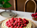 Tarte sablé breton aux framboises et pistache