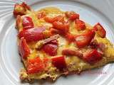 Omelette aux poivrons et aux allumettes de bacon