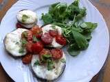 Petite assiette d'aubergines gratinées aux tomates cerises