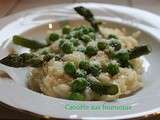 Risotto aux asperges vertes et petits pois frais