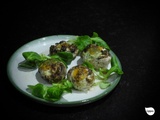 Champignons farcis aux œufs de caille