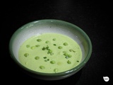 Gaspacho de concombre, petits pois, basilic et piment d’Espelette