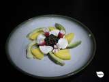 Salade avocat, mangue, lentilles, radis