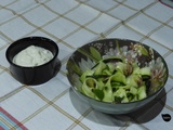 Tagliatelles de courgette marinées, crème de feta