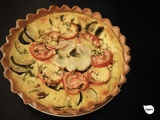 Tarte courgette, chèvre, tomate et menthe