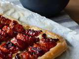 Tarte aux tomates confites & ricotta au basilic