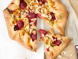 Tarte rustique rhubarbe & framboises