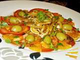 Carpaccio de tomates au fenouil et suprêmes d'orange