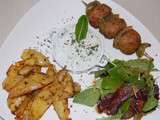 Brochettes boulettes bœuf sauce grec