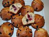 Muffins chocolat blanc cassis