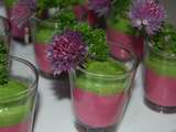 Verrine rouge et verte