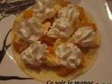 Crêpe melba (pêche et glace vanille)