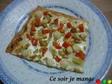 Tarte aux pétoncles, tomate et courgette