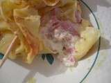 Crepe au jambon et fromage facon aumoniere