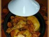 Tajine de poulet aux abricots et raisins secs